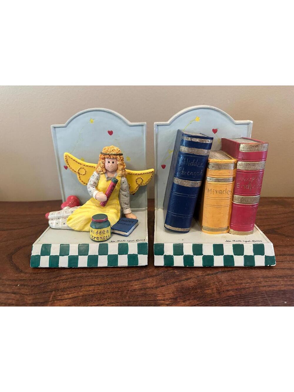 Vintage 1995 Jan Shade Lynch Guardian Angel Musical Bookends